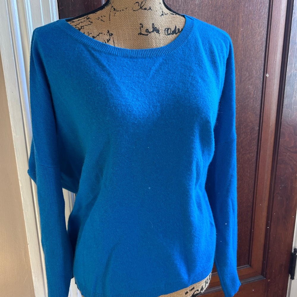 Lord & Taylor Vibrant Blue Crew Neck Sweater
